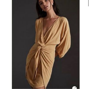 Anthropologie Puff Sleeve Wrap Mini Dress Size 4